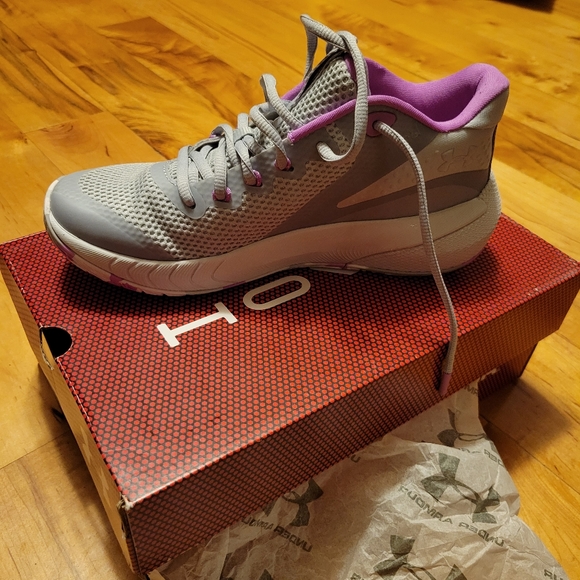 NWT Under Armour HOVR Breakthru Mod grey purple basketball shoes - Picture 4 of 6